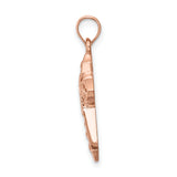 14K Rose Polished Cross Pendant