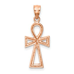14K Rose Polished Ankh Pendant