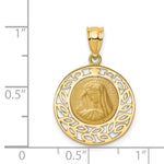 14K Brushed & Polished Virgin Mary Pendant