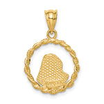 14K Brushed & Polished Diamond-cut Virgin Mary Pendant