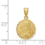 14K Brushed Diamond-Cut Virgin Mary Pendant