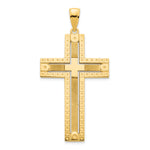 14k Fancy Sandblasted Cross Pendant