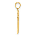 14k Polished Floral Cross Pendant