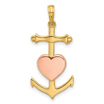 14k w/Rose Rhodium Fancy Anchor and Heart Charm
