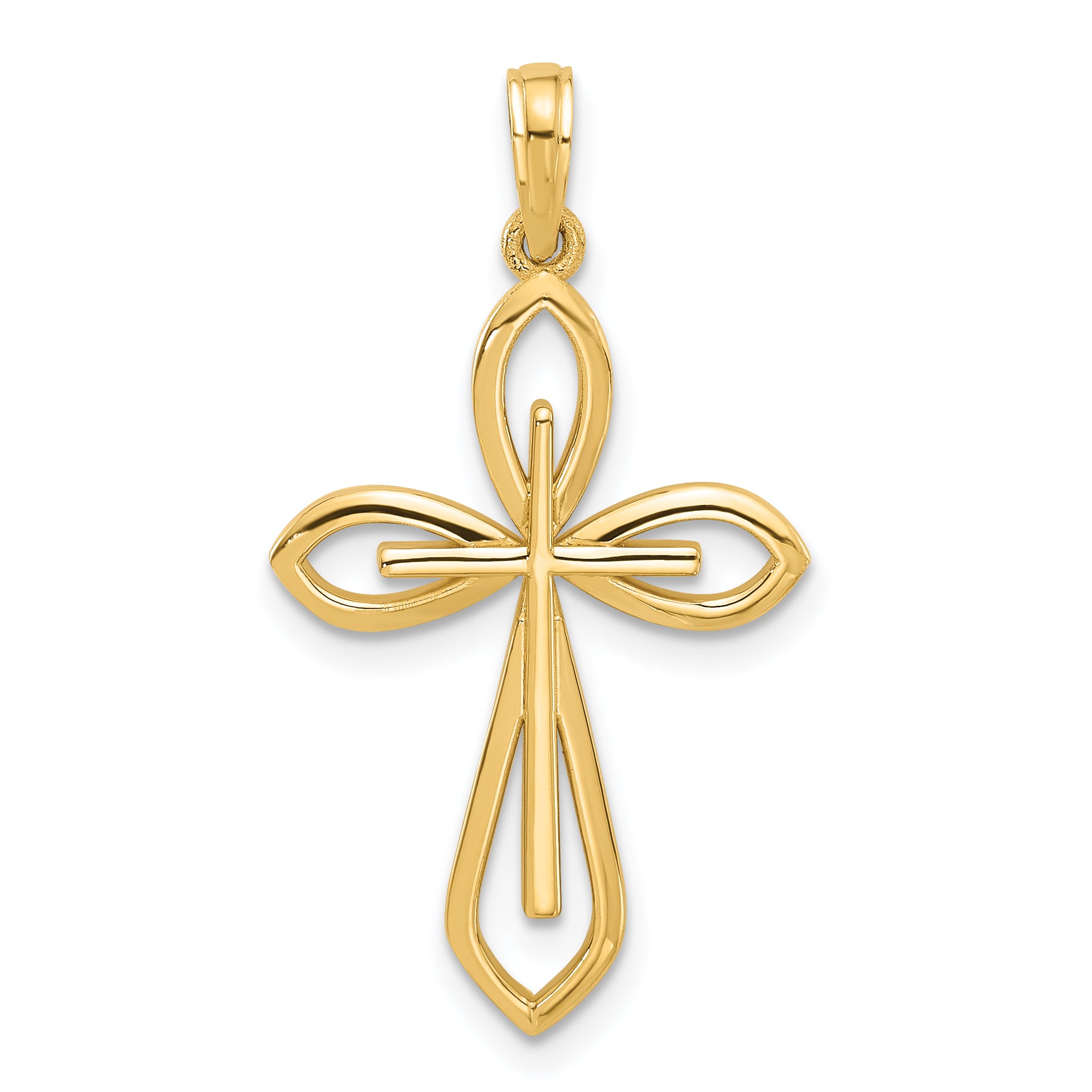 14KY Fancy Two Cross Charm