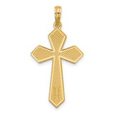 14K Polished Pointed Christian Cross Pendant