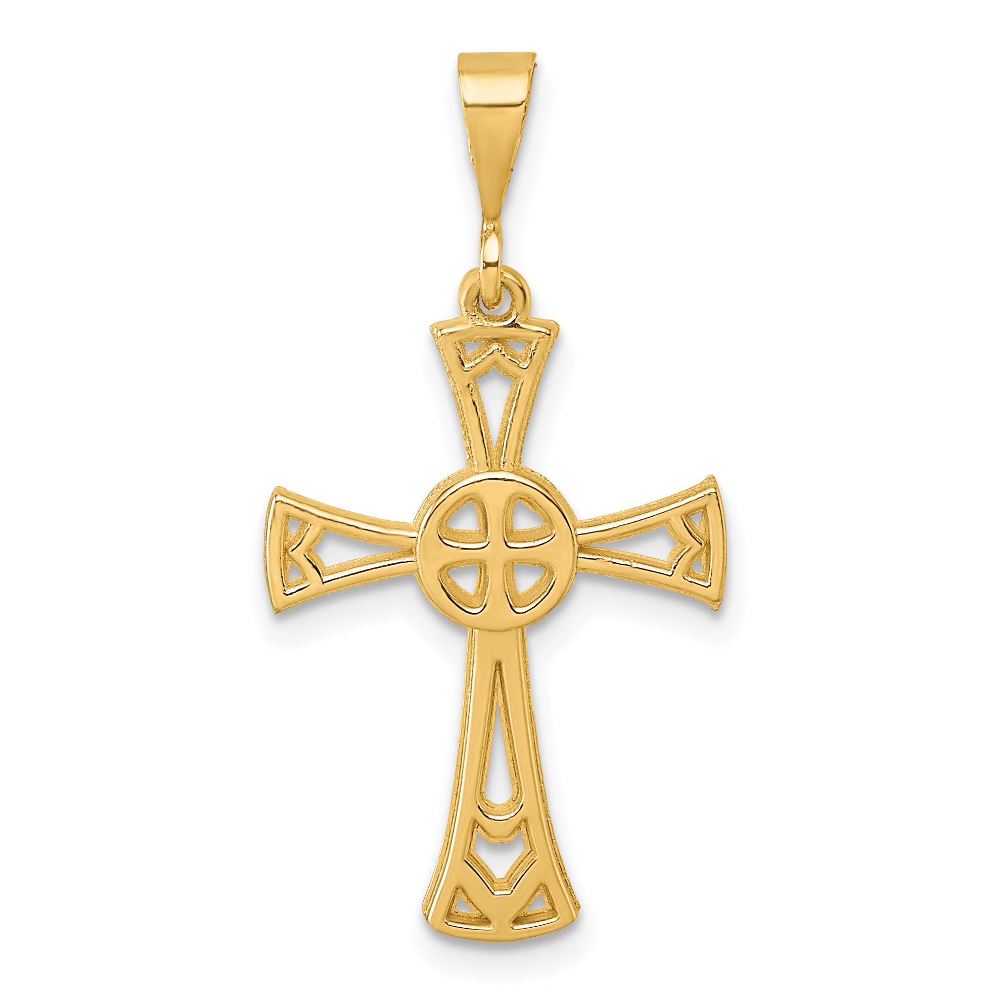 14K Polished Cross Pendant