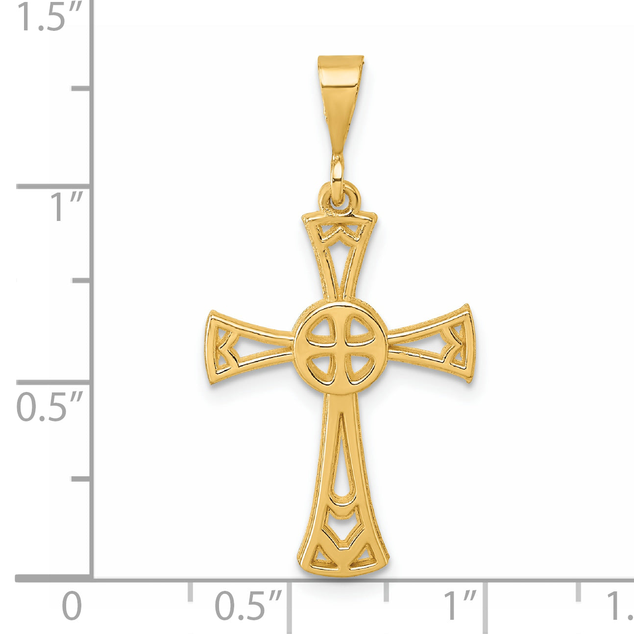 14K Polished Cross Pendant