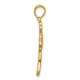 14K Polished Fleur De Lis Cross Pendant