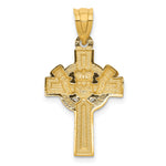 14ky and Rhodium Accent Claddagh Cross Pendant