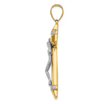 14k Two-tone CZ Crucifix Pendant