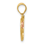 14k Two-Tone Heart Letter M  Initial Pendant