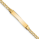 14k Semi-Solid Polished Cuban ID Bracelet