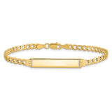 14k Semi-Solid Polished Cuban ID Bracelet