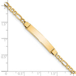 14k Semi-solid Polished Figaro Link ID Bracelet
