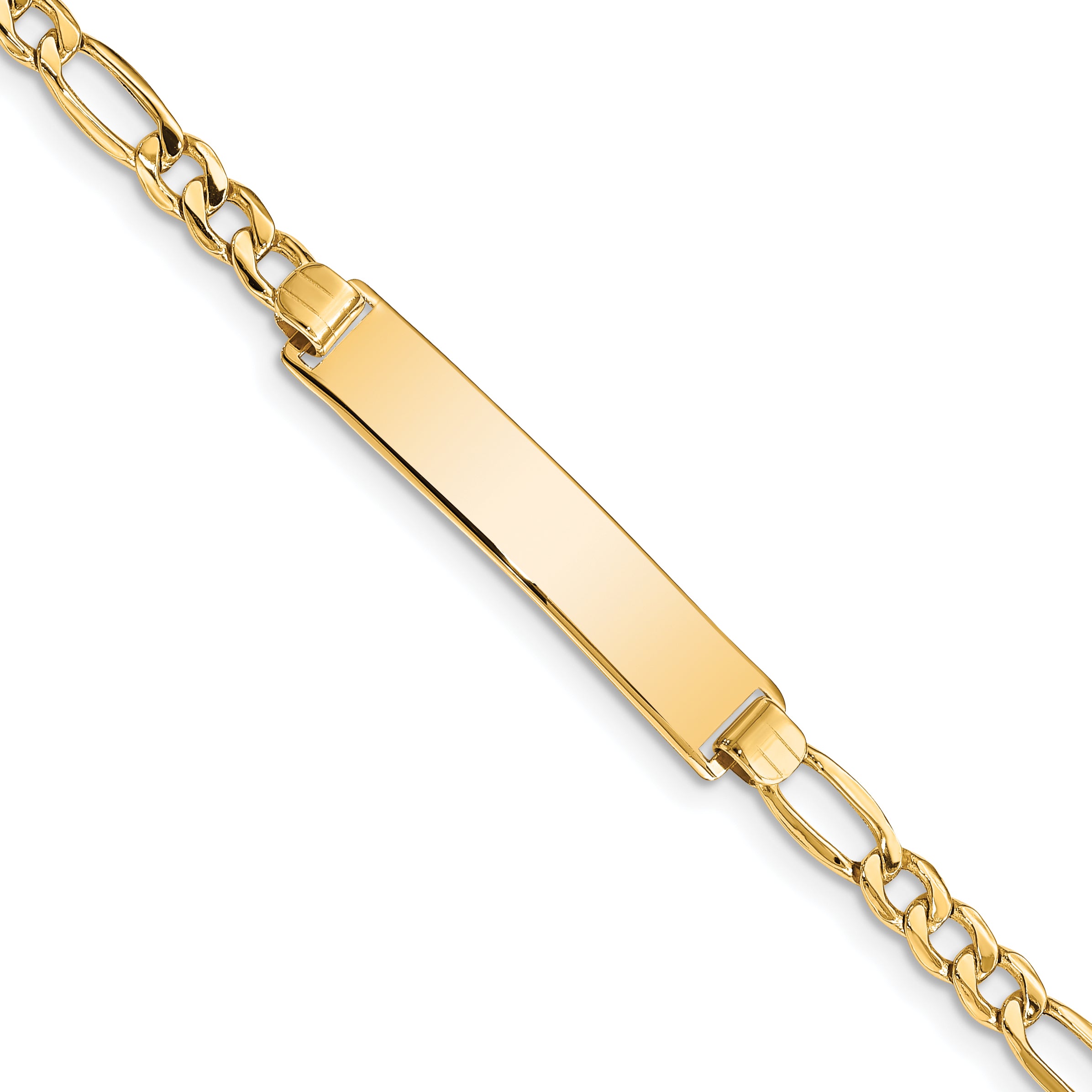 14k Semi-solid Figaro ID Bracelet