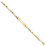 14k Semi-solid Figaro ID Bracelet