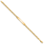 14k Semi-solid Curb Link 6.75in Id Bracelet