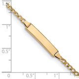 14k Semi-Solid Polished Cuban ID Bracelet