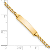 14k Semi-Solid Polished Cuban ID Bracelet