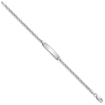 14k WG Polished Semi-Solid Cuban ID Bracelet