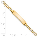 14k Semi-Solid Polished Figaro ID Bracelet
