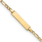 14k Semi-Solid Polished Figaro ID Bracelet