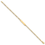 14k Semi-Solid Polished Figaro ID Bracelet