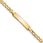 14k Semi-solid Cuban Link ID Bracelet