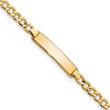 14k Semi-solid Cuban Link ID Bracelet