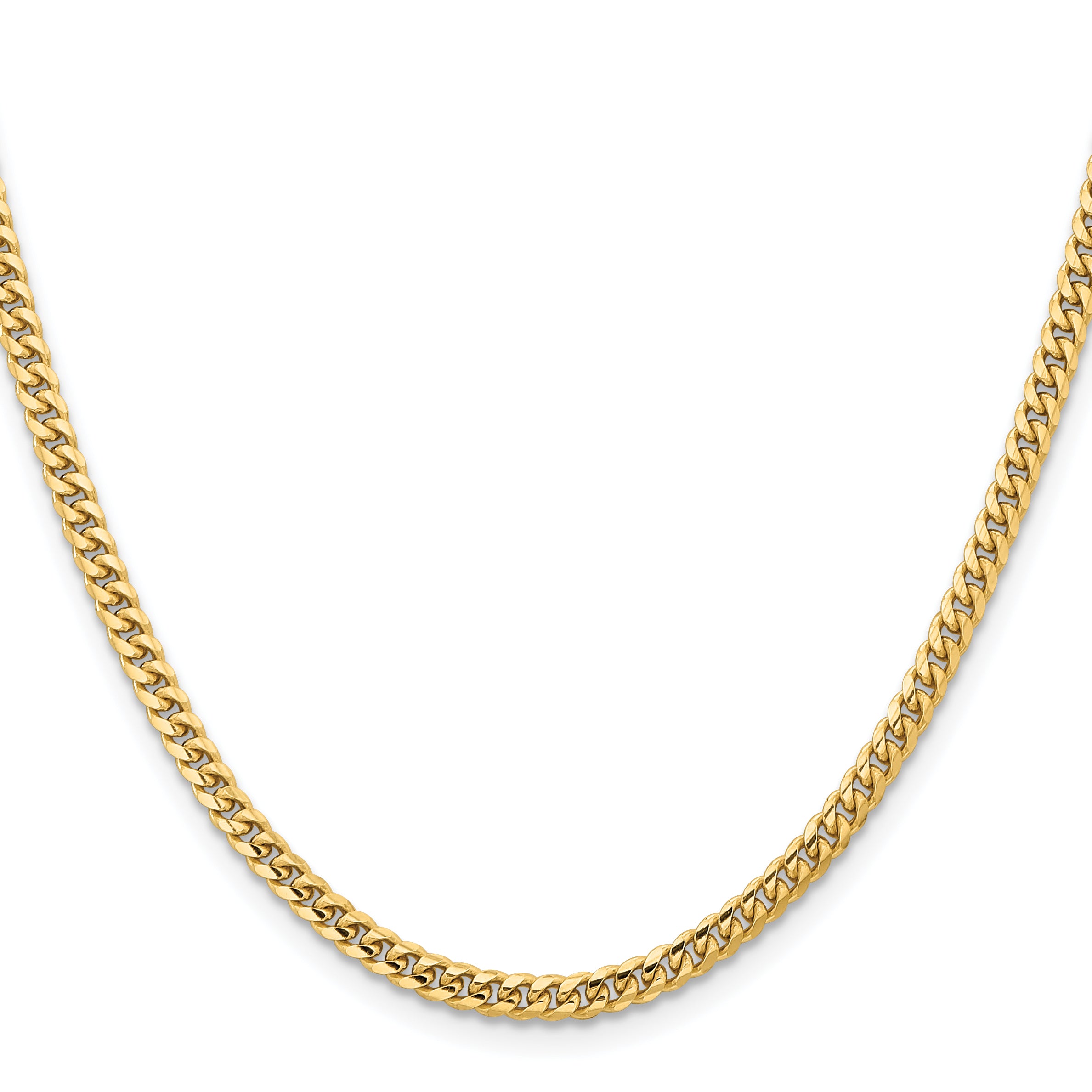 14k 3.5mm Solid Miami Cuban Chain