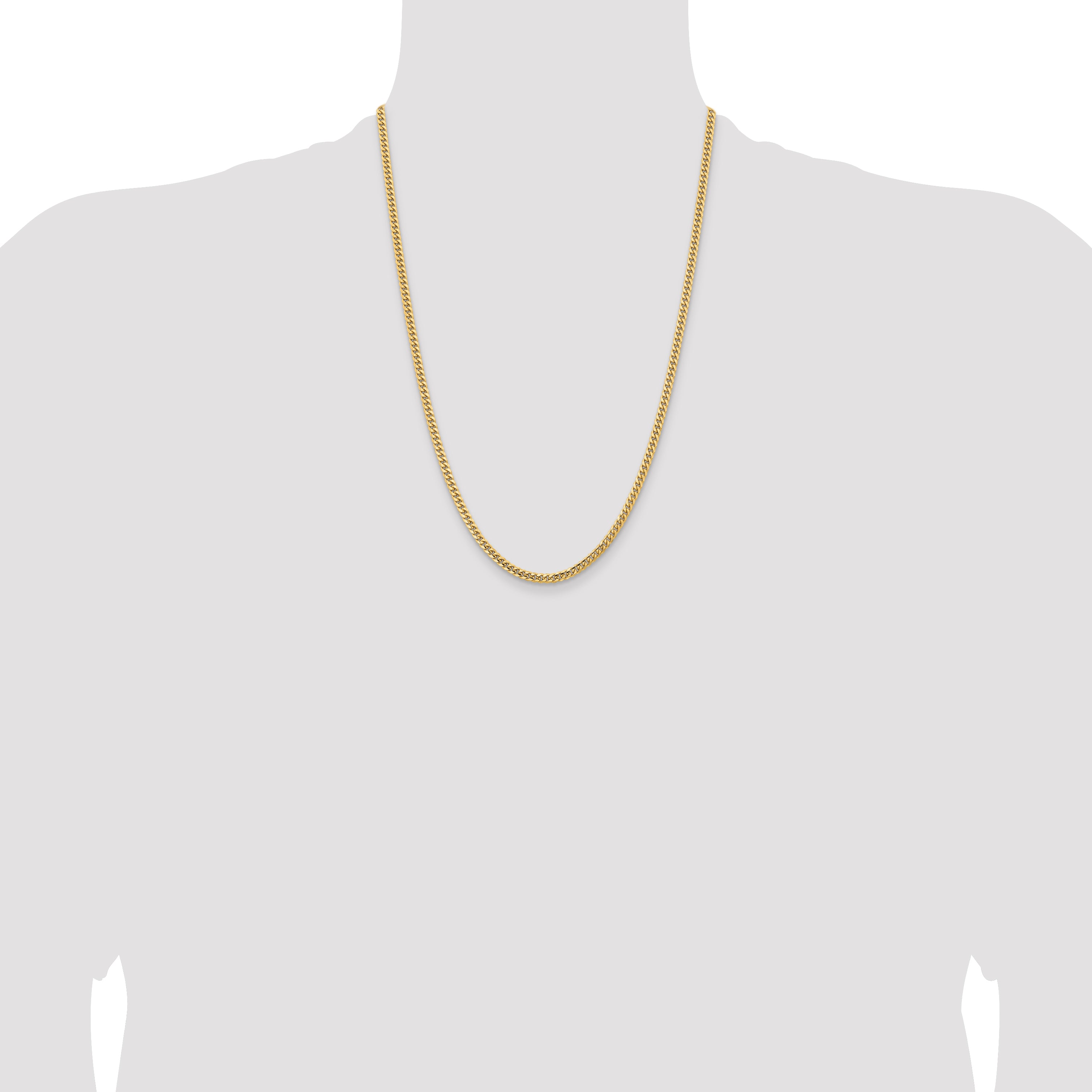 14k 3.5mm Solid Miami Cuban Chain