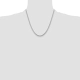 14k White Gold 3.5mm Solid Miami Cuban Chain