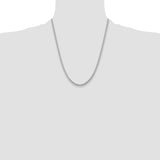 14k White Gold 3.5mm Solid Miami Cuban Chain