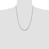 14k White Gold 3.5mm Solid Miami Cuban Chain