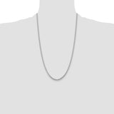 14k White Gold 3.5mm Solid Miami Cuban Chain
