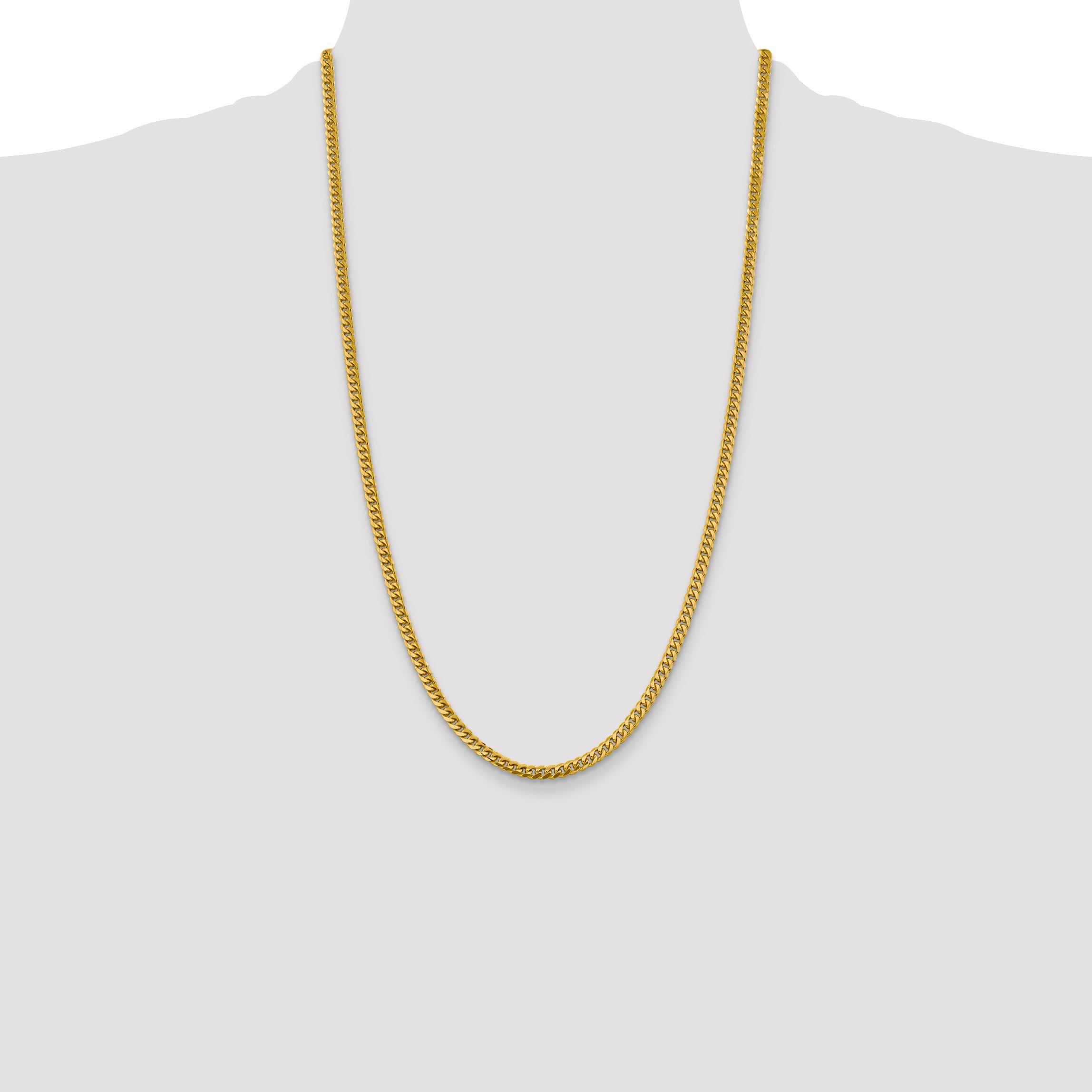 14k 4.25mm Solid Miami Cuban Chain