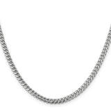 14k White Gold 4.25mm Solid Miami Cuban Chain