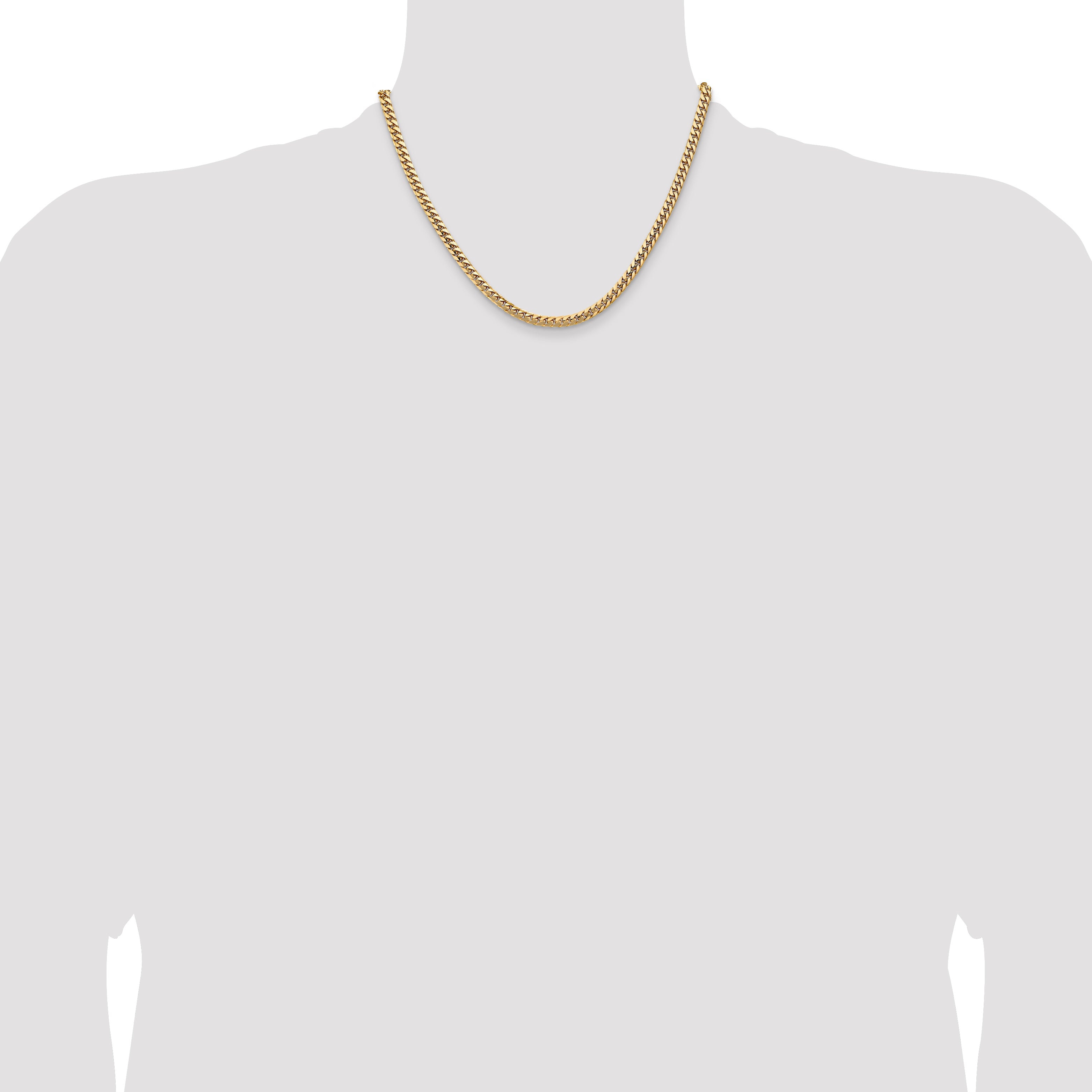 14k 4.3mm Solid Miami Cuban Chain