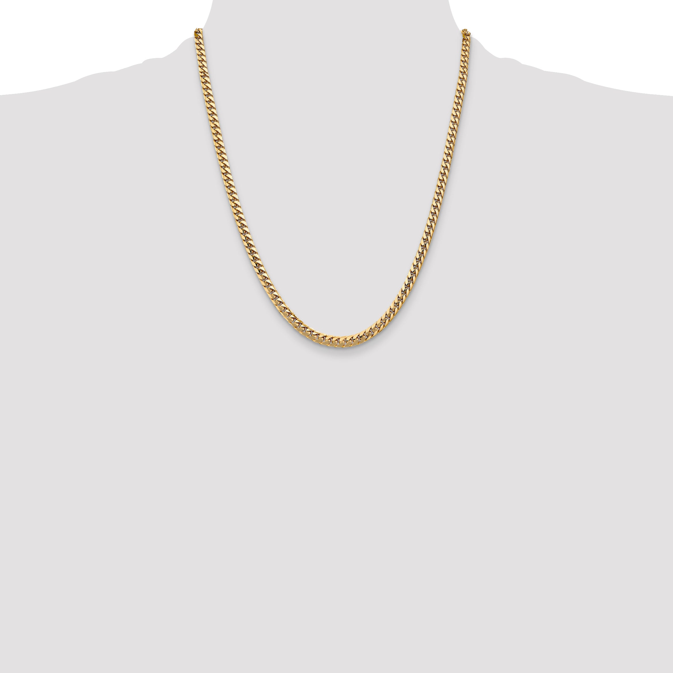 14k 4.3mm Solid Miami Cuban Chain