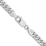 14k White Gold 4.3mm Solid Miami Cuban Chain