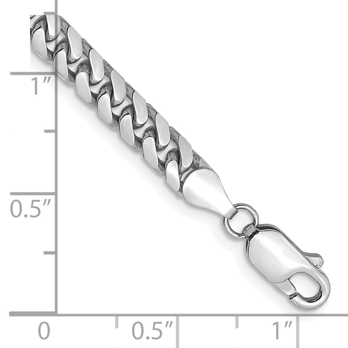 14k White Gold 4.3mm Solid Miami Cuban Chain