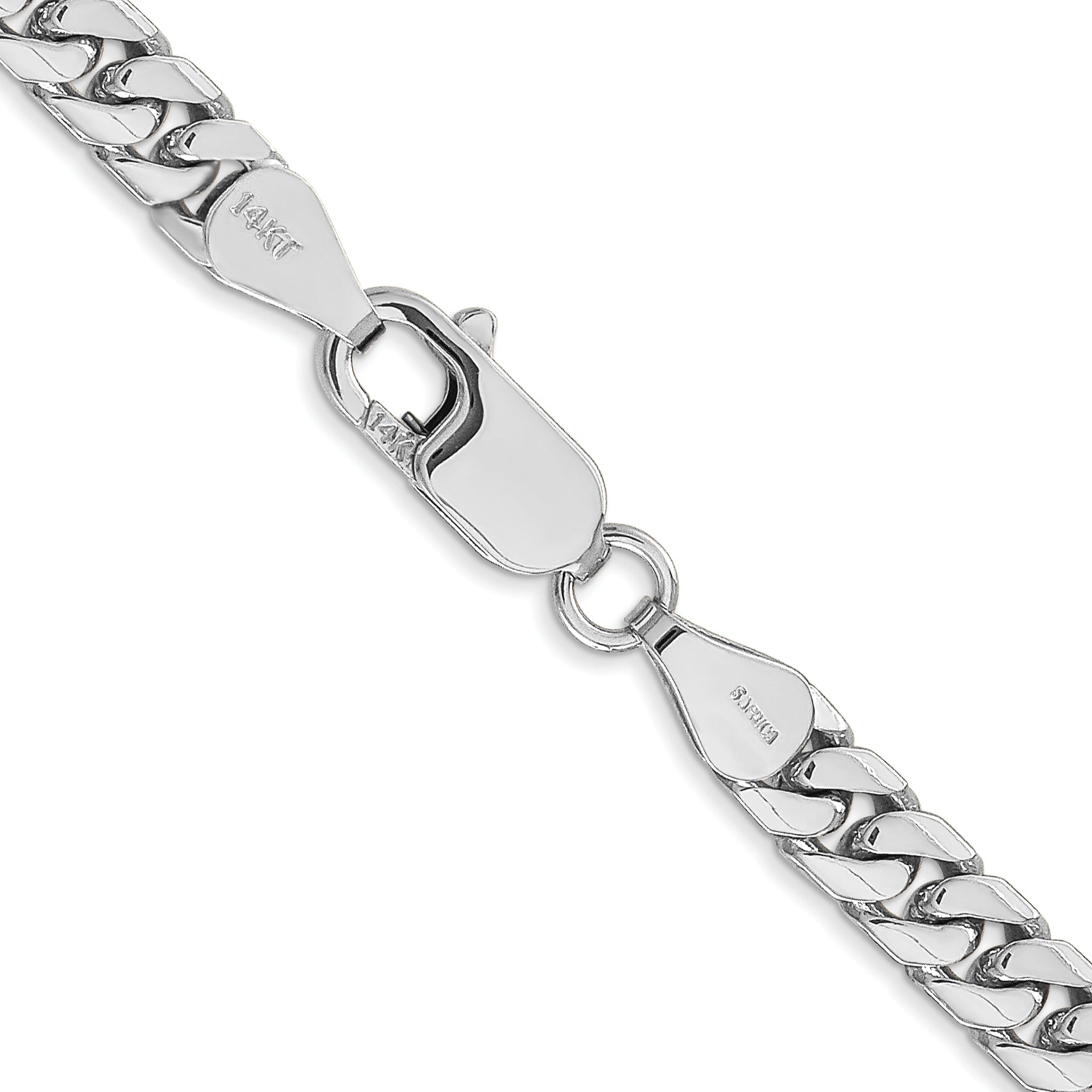 14k White Gold 5mm Solid Miami Cuban Chain