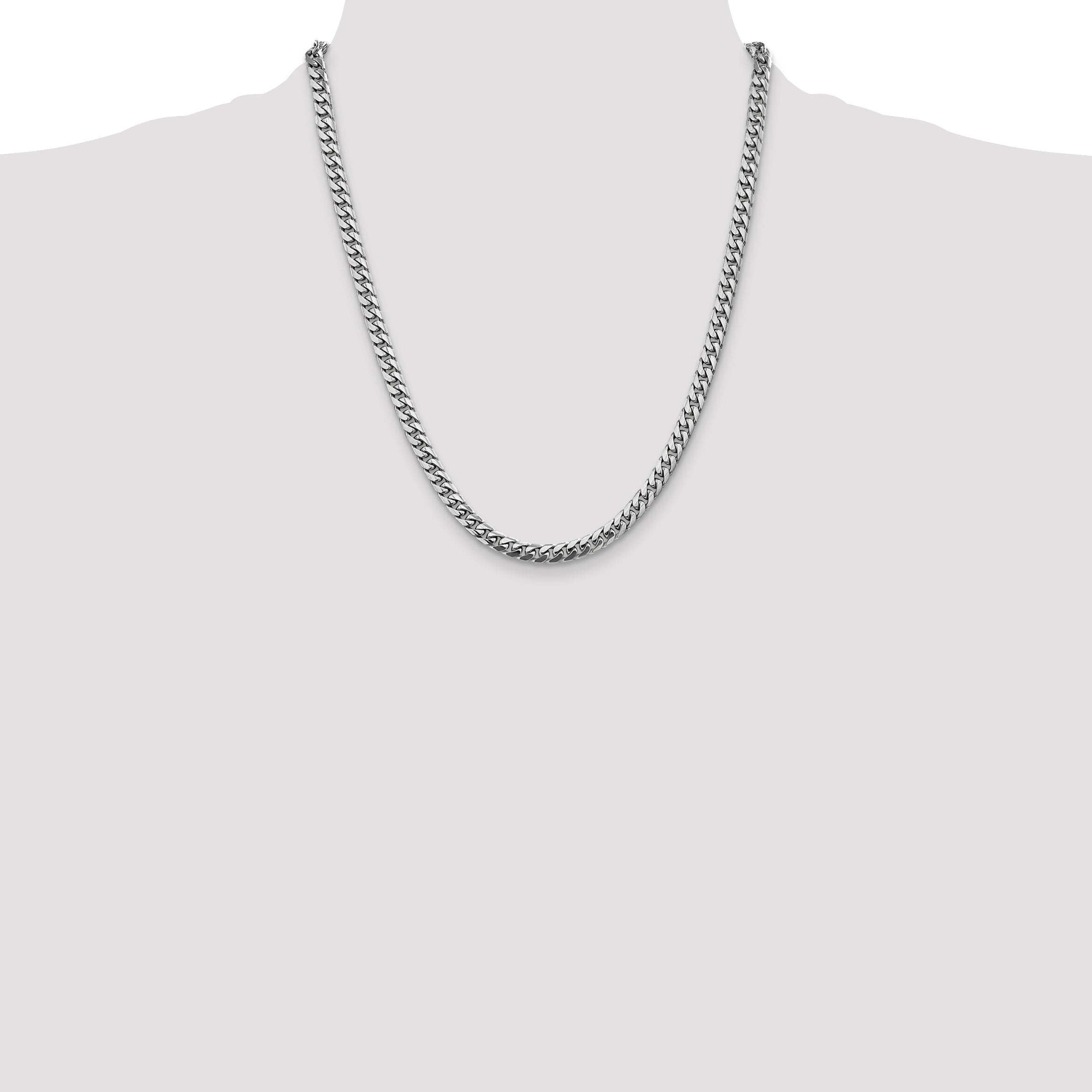14k White Gold 5mm Solid Miami Cuban Chain