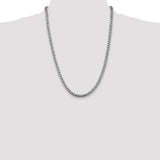 14k White Gold 5mm Solid Miami Cuban Chain