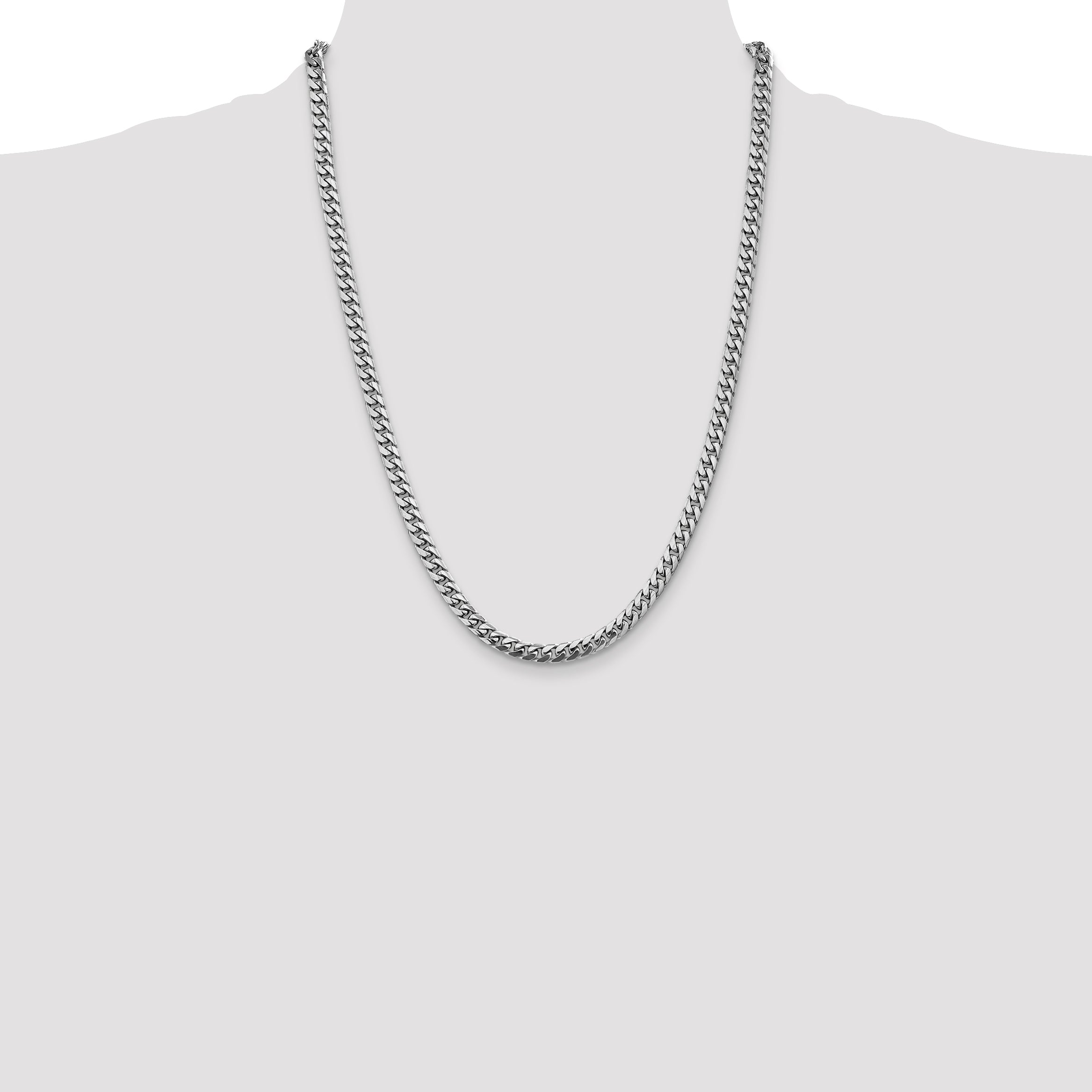 14k White Gold 5mm Solid Miami Cuban Chain