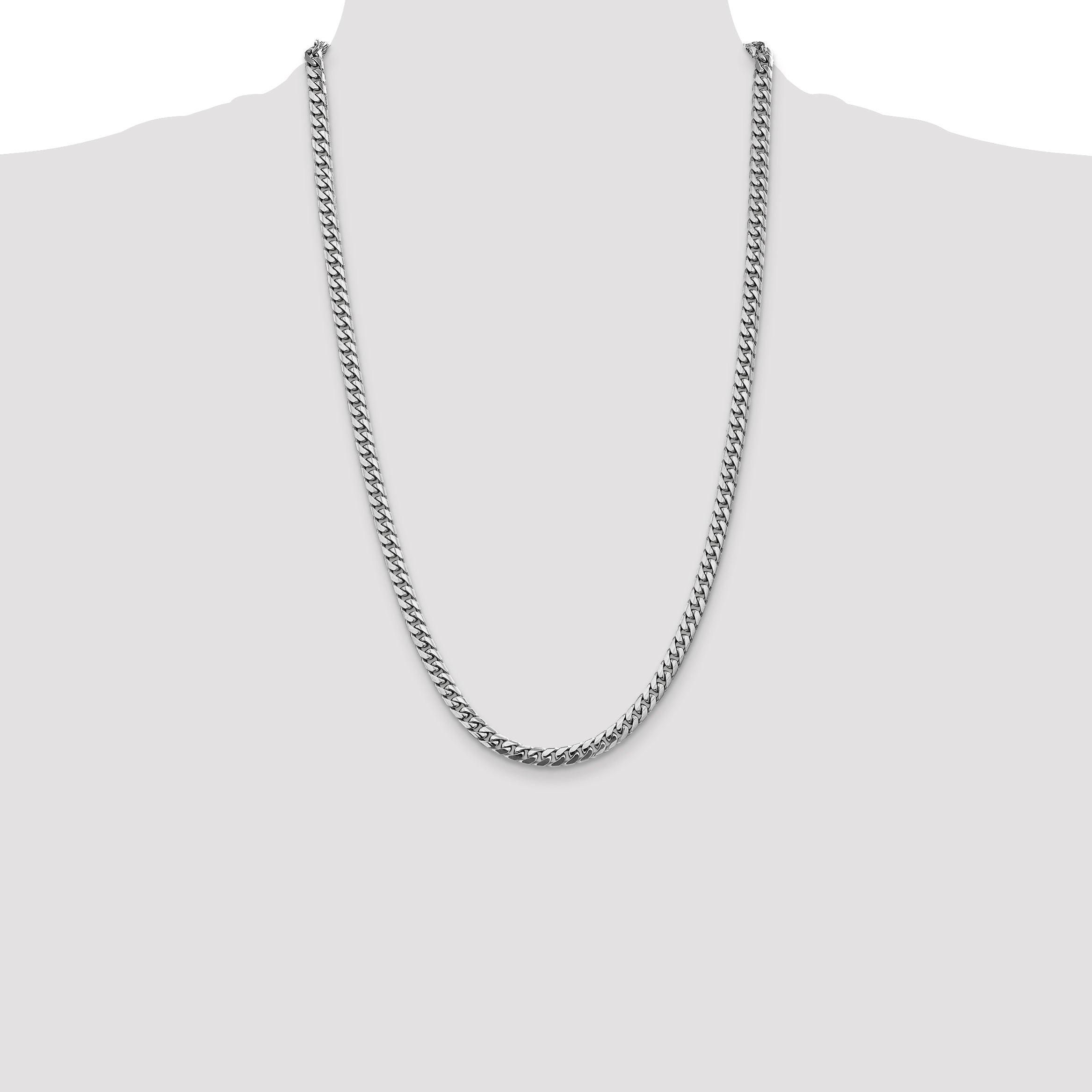 14k White Gold 5mm Solid Miami Cuban Chain