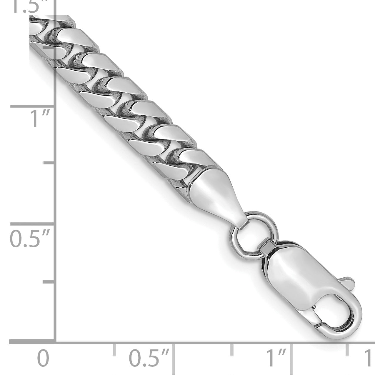 14k White Gold 5mm Solid Miami Cuban Chain