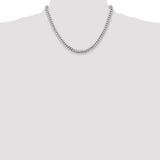 14k White Gold 5.5mm Solid Miami Cuban Chain
