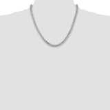 14k White Gold 5.5mm Solid Miami Cuban Chain